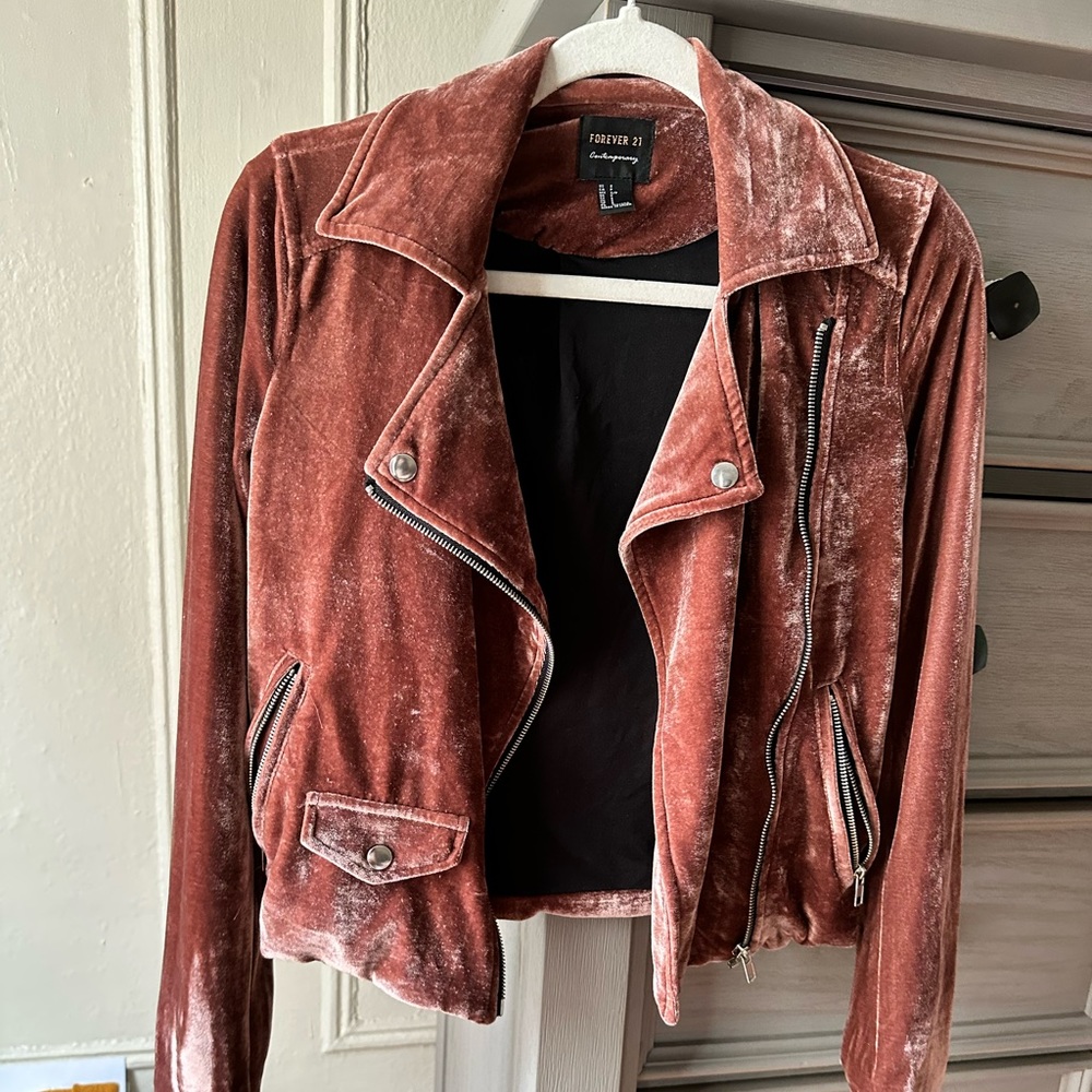 Forever 21 velvet blazer/moto jacket